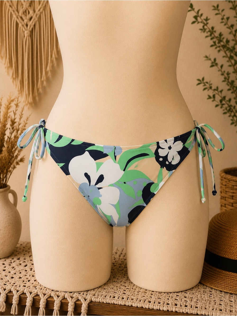 🌴🌴🌴Roxy Light Blue & Green Floral Bikini Bottoms